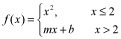 the piecewise function f of x equals x squared when x is less than or equal to two or mx plus b when x is greater than two